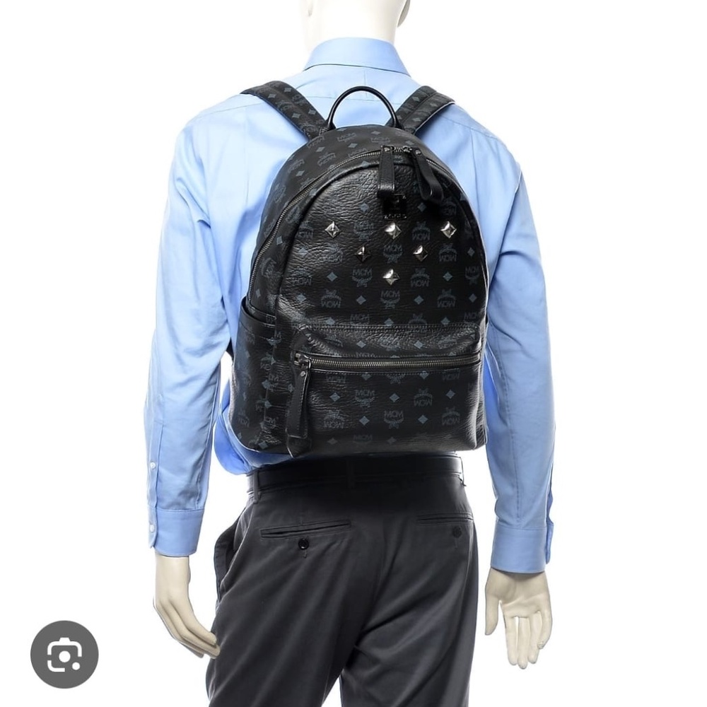 Authentic Mcm Visetos Medium Sprinkle Stud Stark … - image 3